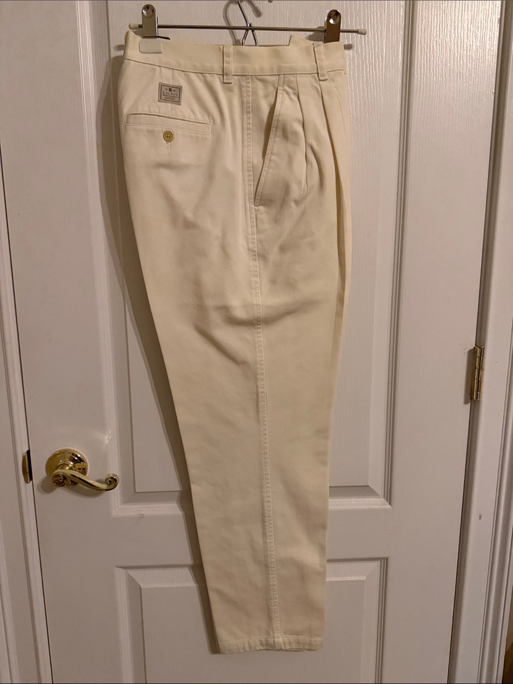 Ralph Lauren Cream Pleated Chinos